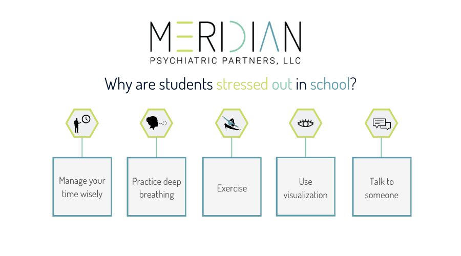 How can students cope with school-related stress?