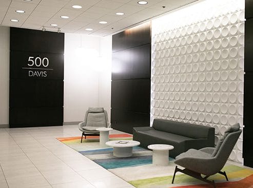 Our Evanston office reception area.